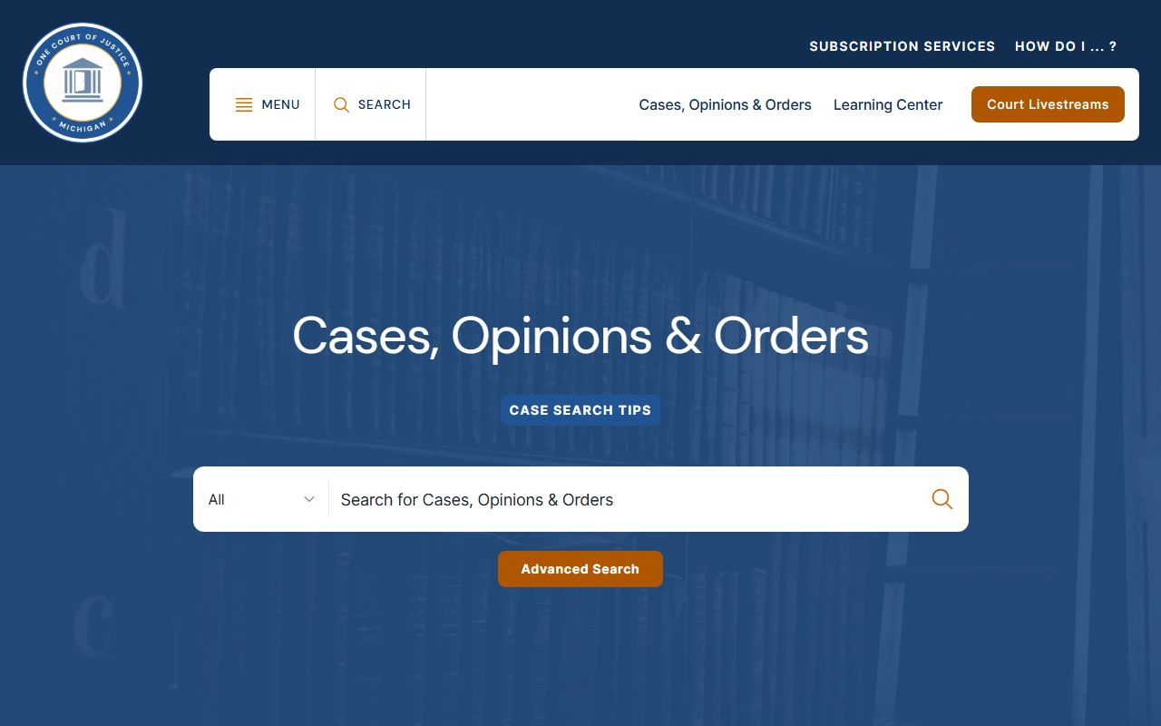 Michigan appellate case search for Menominee County court dockets on appeal