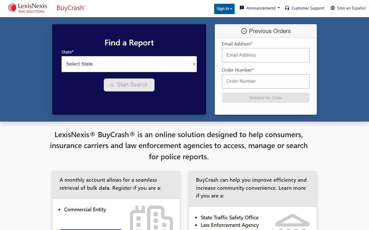 Menominee County traffic court records crash report access through LexisNexis